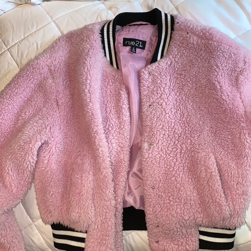 Fuzzy pink jacket